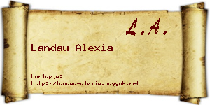 Landau Alexia névjegykártya
